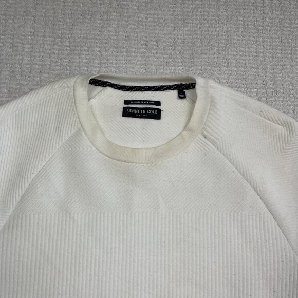 Kenneth Cole White Thermal Crewneck Sweater Men's Size Large Read* - Picture 2 of 15